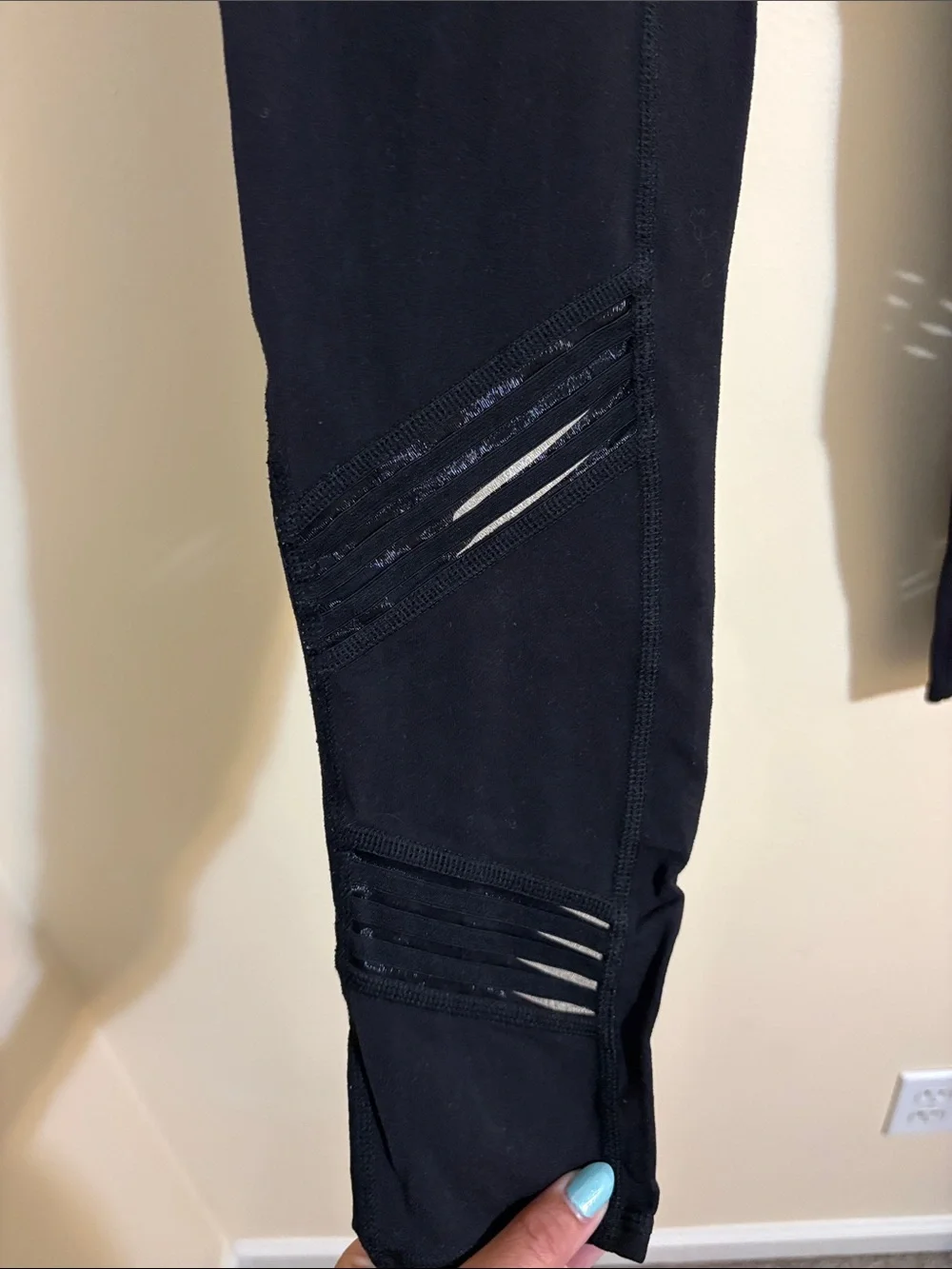 ALO Yoga Black High-Rise Leggings with Textured Panels